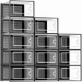 Wulfrumite 12 Pack Stackable Shoe Storage Boxes - Clear Plastic Sneaker Organizers, Space Saving Closet Storage